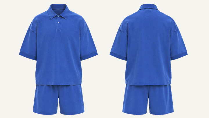 Rugby Polo Shirt — Cobalt HSL Master Garment Dyed design