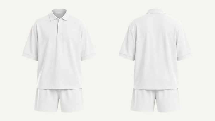 Rugby Polo Shirt — True White Clean Reactive Solid design