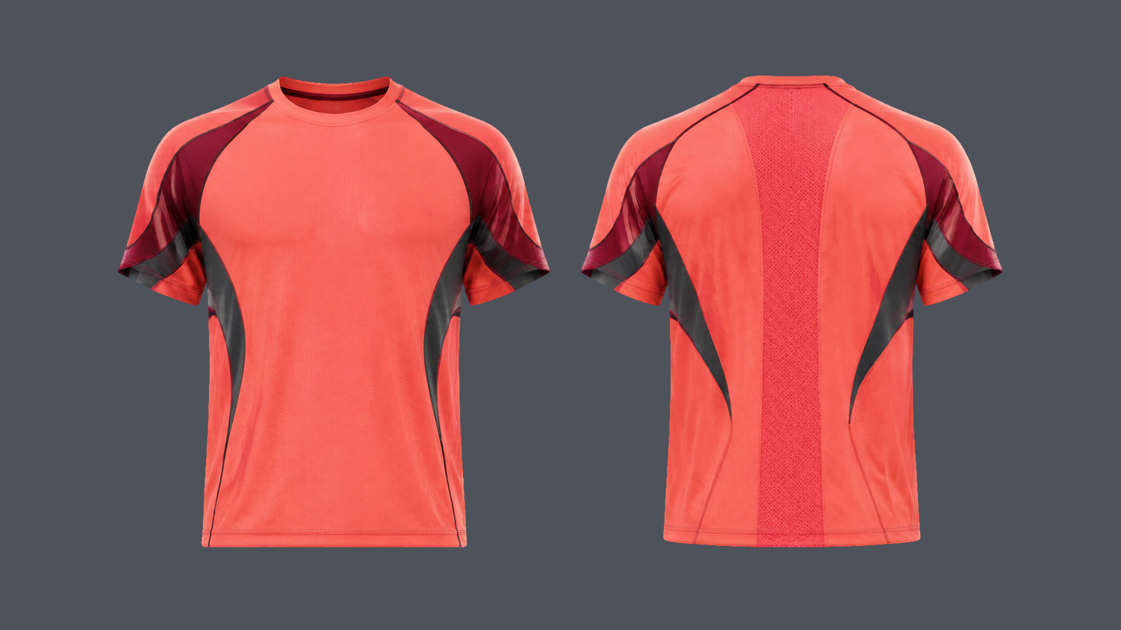 Circuit Run Tee — Coral design