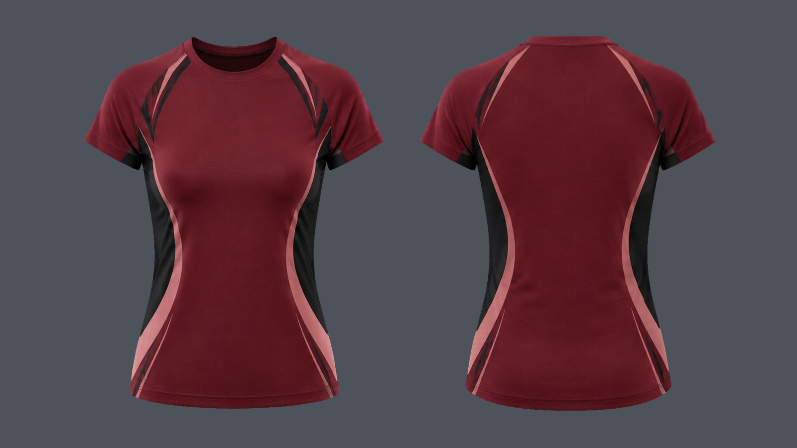 Dash Race Tee — Burgundy design