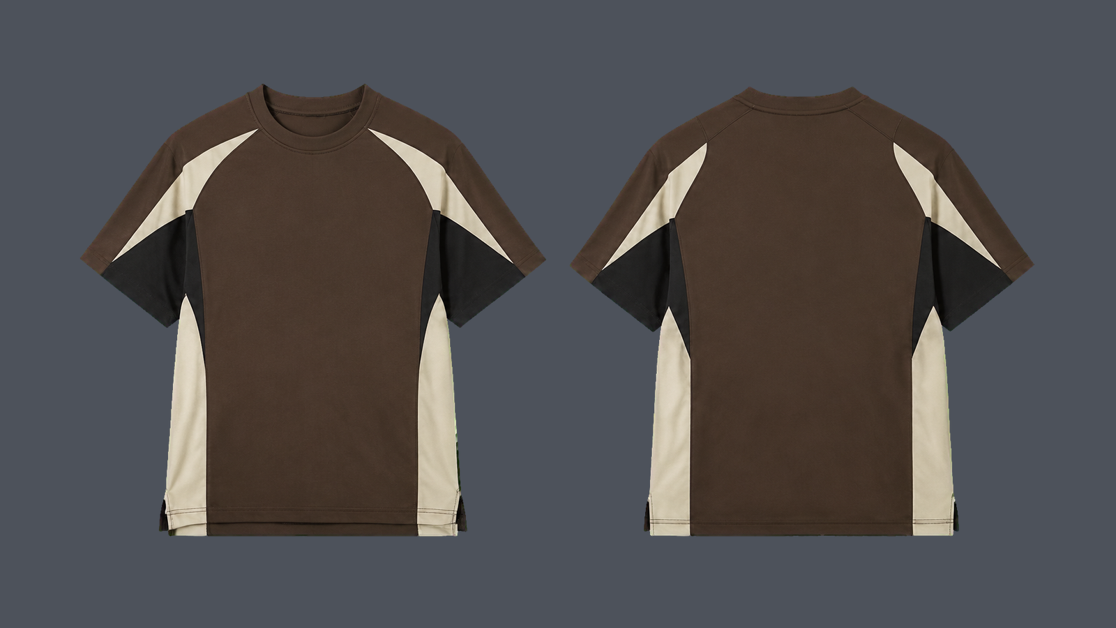 Orbit Performance Tee — Chocolate brown design