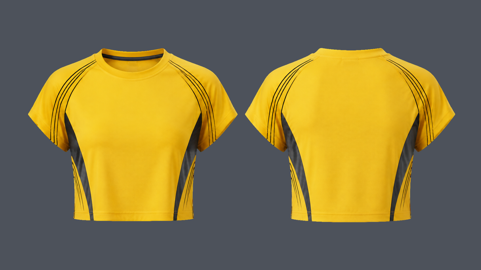 Sprint Crop Tee — Sun yellow design