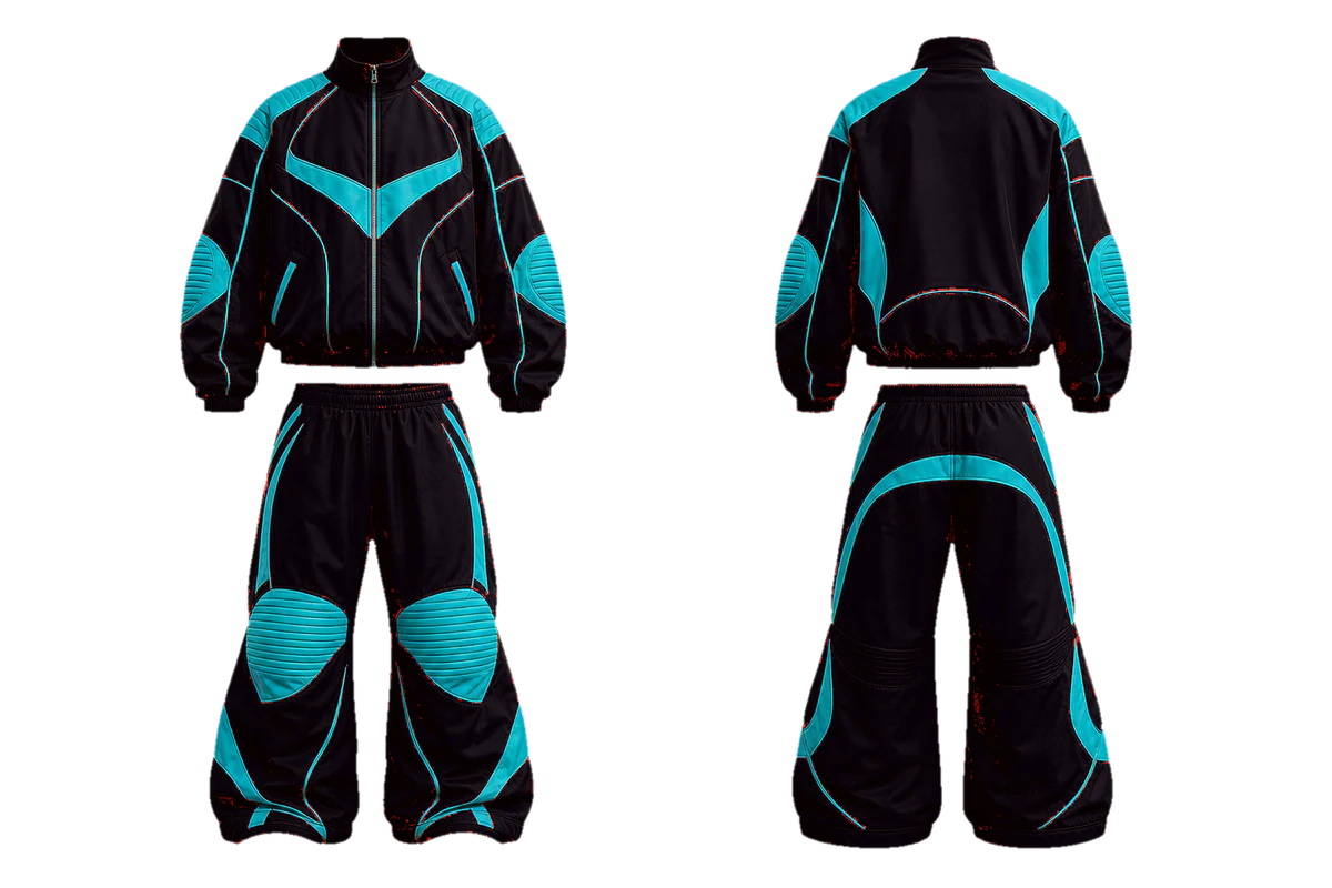 Scarlet Turquoise Raceway baggy tracksuit design