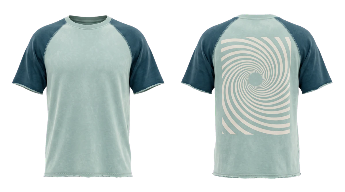 Seafoam Vortex Raglan T-shirt design