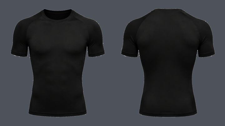 Short-Sleeve Compression Top — True Black design