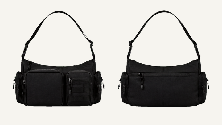 Shoulder Bag — True Black Waxed Matte Finish design
