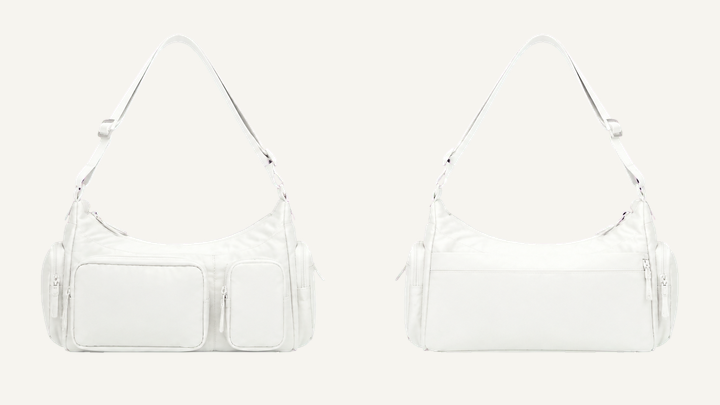 Shoulder Bag — True White Matte Panel Wash design