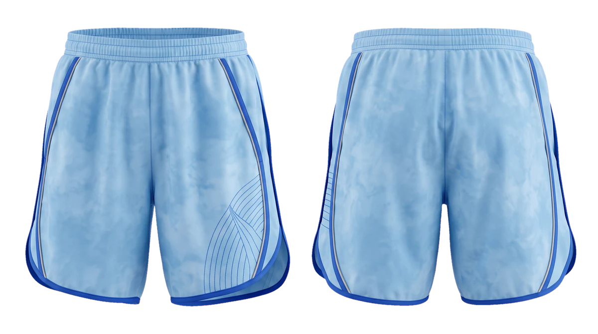 Sky Blue Split Runner Shorts design