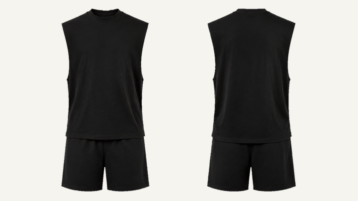 Sleeveless Muscle T-Shirt — True Black Overdyed design