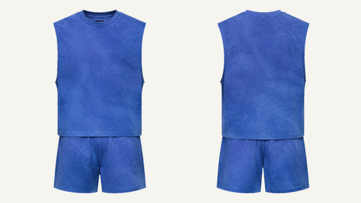 Sleeveless Muscle T-Shirt — Cobalt HSL Master Tonal Cloud Wash design