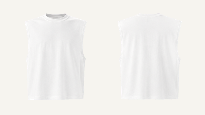 Sleeveless Muscle T-Shirt — True White Vintage Soft Wash design