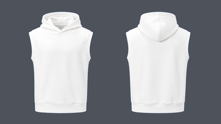 Sleeveless Training Hoodie — True White design