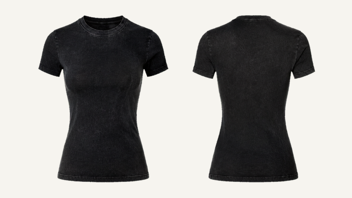 Slim Fitted T-Shirt — True Black Tonal Acid Wash design