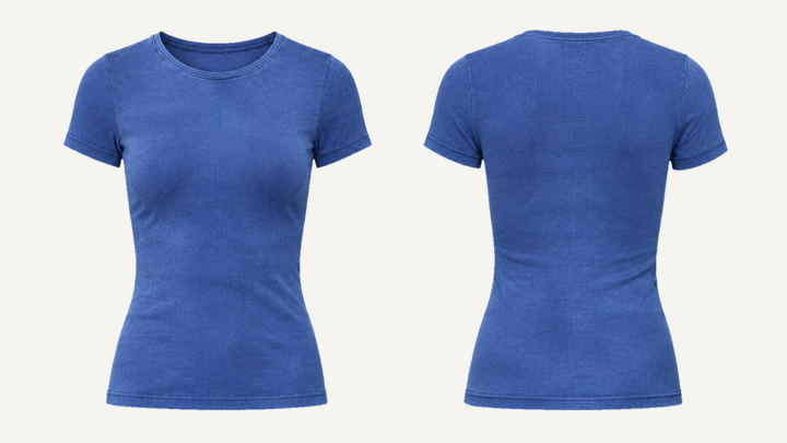 Slim Fitted T-Shirt — Cobalt HSL Master Tonal Wave Wash design
