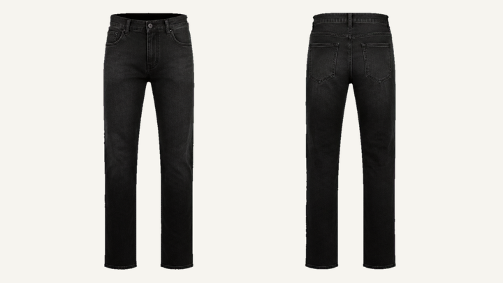 Slim Straight Jeans — True Black Denim Stone Wash design