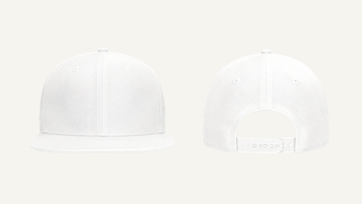 Snapback Cap — True White Clean Reactive Solid design