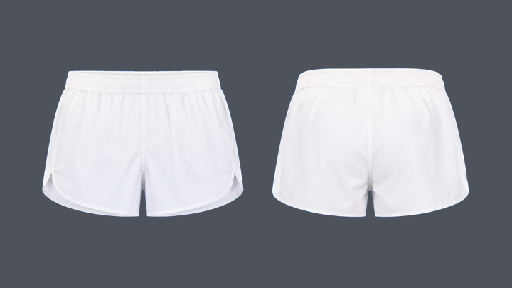 Split Racing Short — True White design