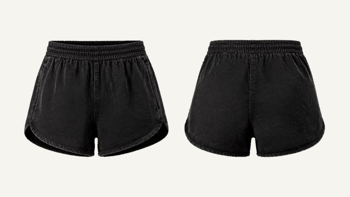 Split Running Shorts — True Black Stone Wash design