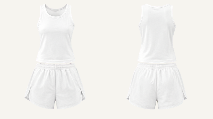 Split Running Shorts — True White Clean Reactive Solid design