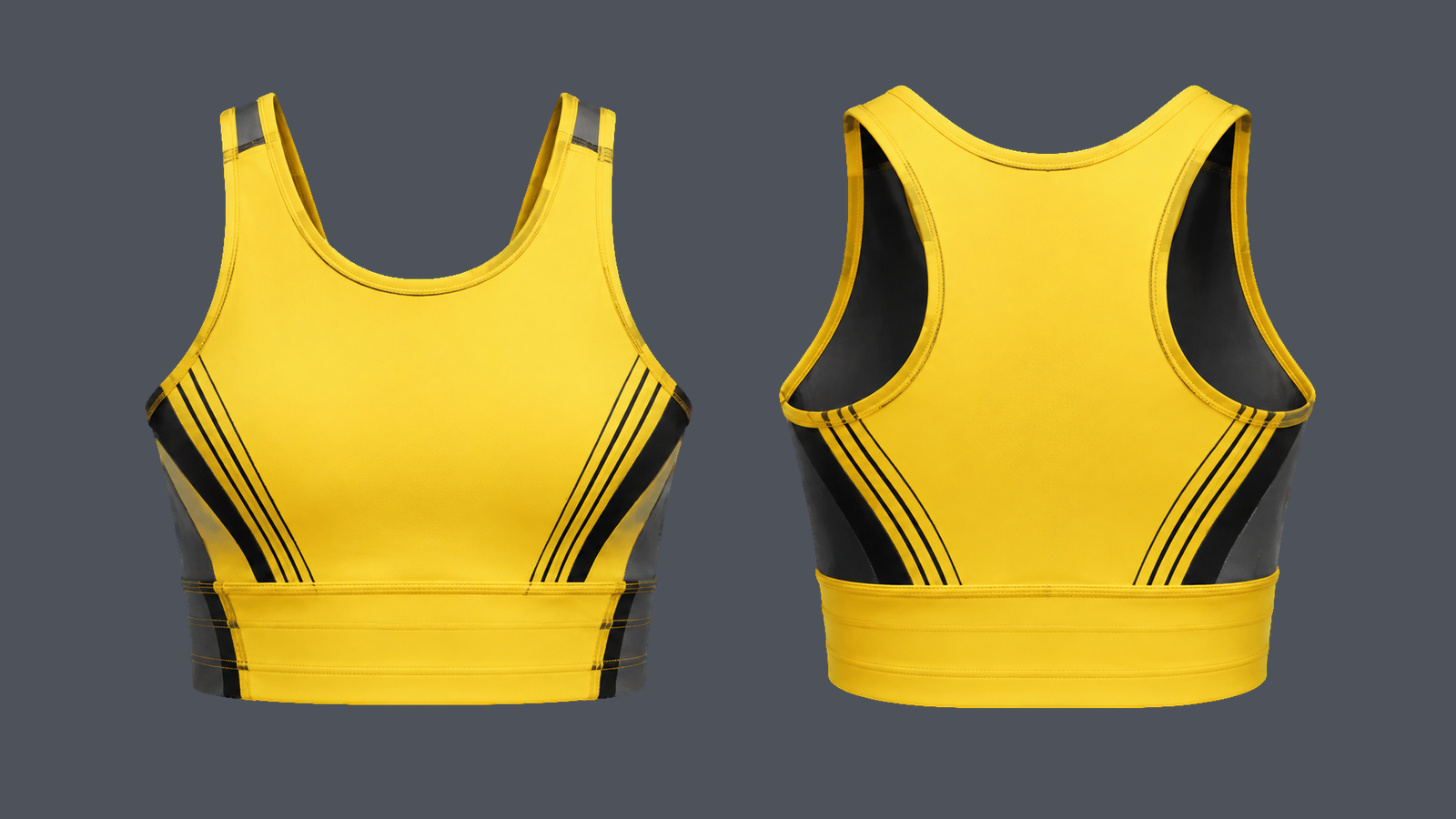 Apex Longline Bra — Sun yellow design