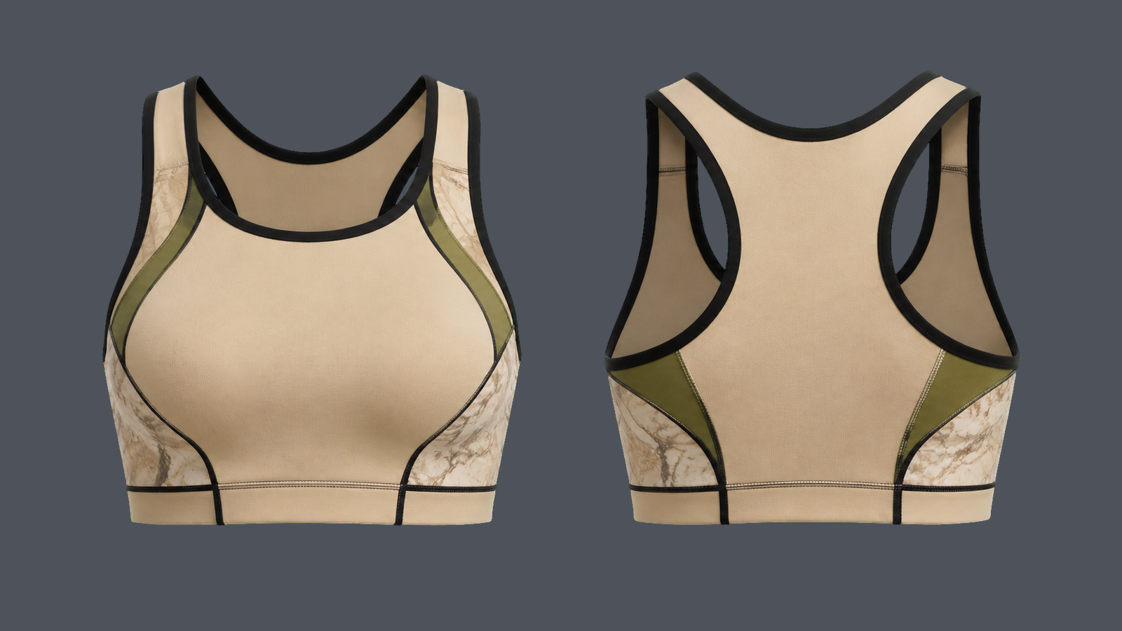 Arc Compression Bra — Sand design