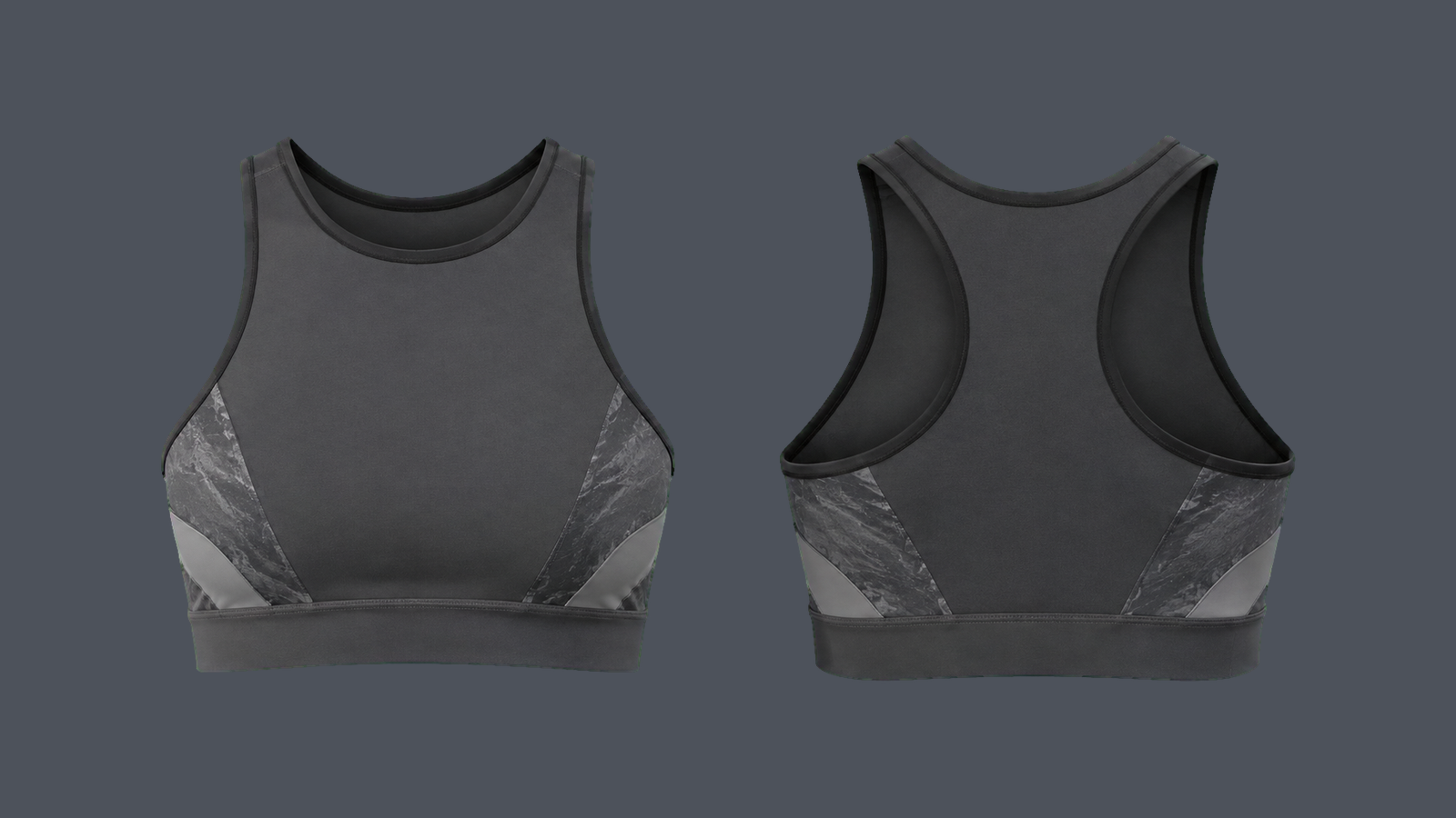 Core High-Neck Bra — Graphite design