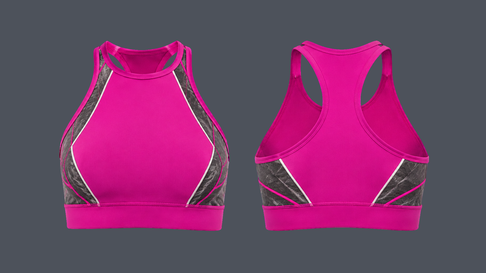 Halo Halter Bra — Fuchsia design