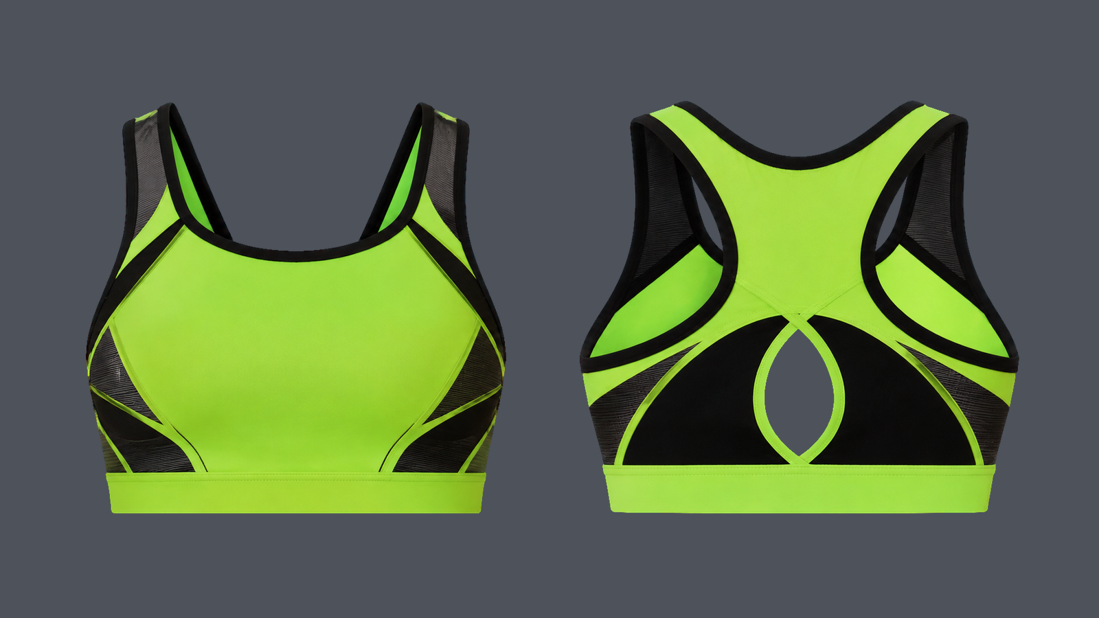 Kinetic Keyhole Bra — Lime design