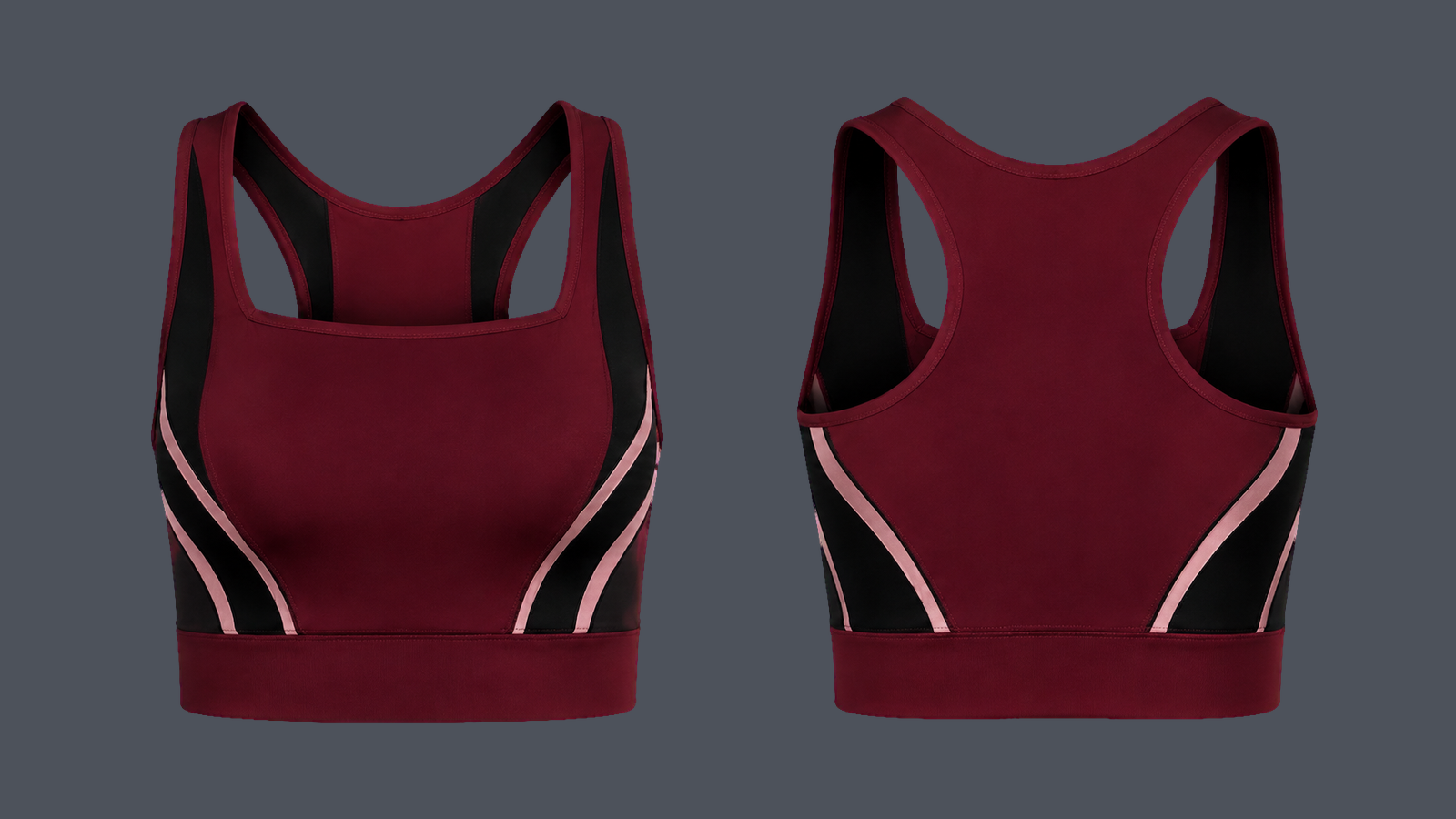Orbit Square Bra — Burgundy design