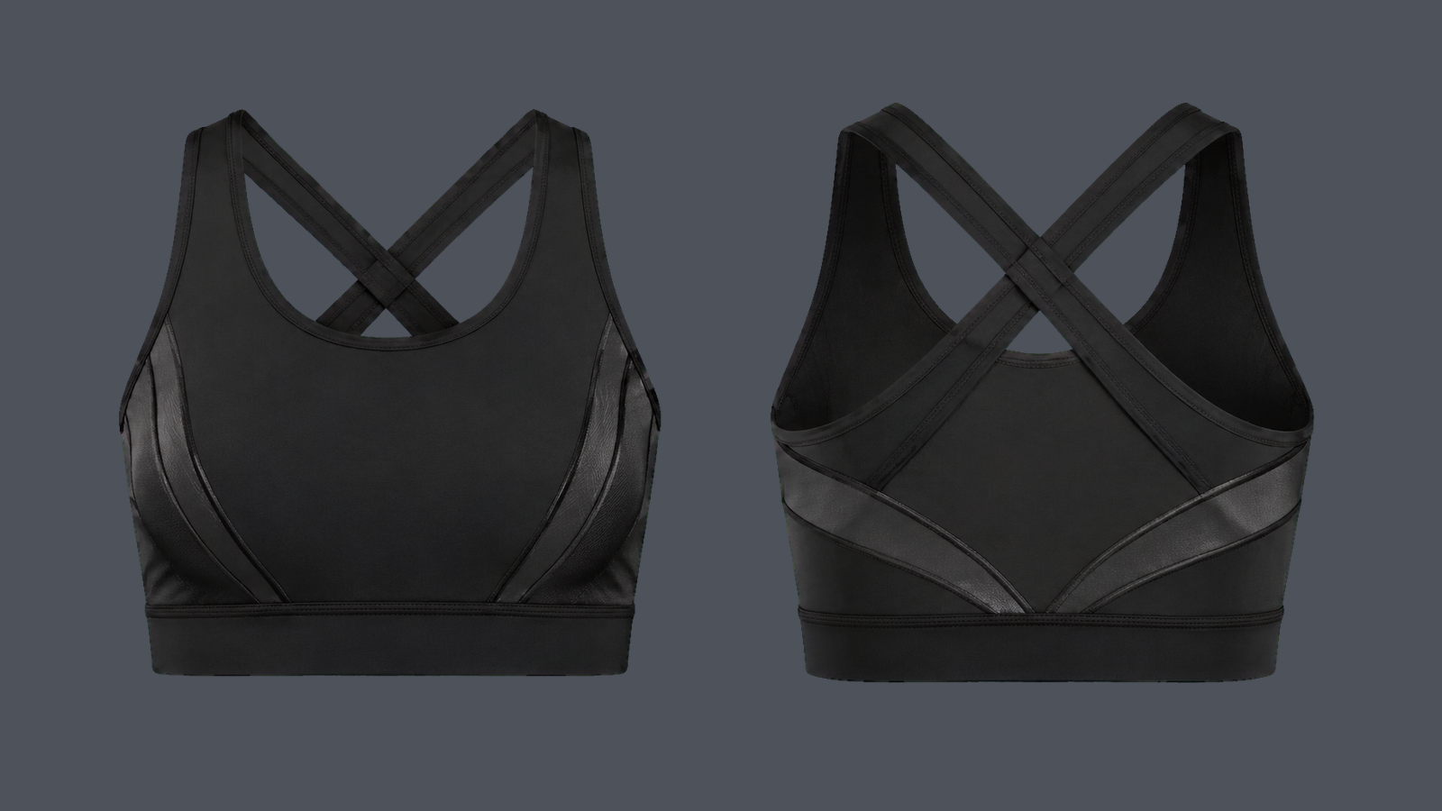 Pulse Crossback Bra — Matte black design