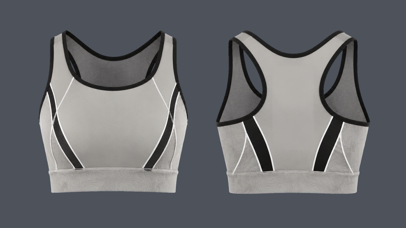 Ridge Trail Bra — Stone grey design