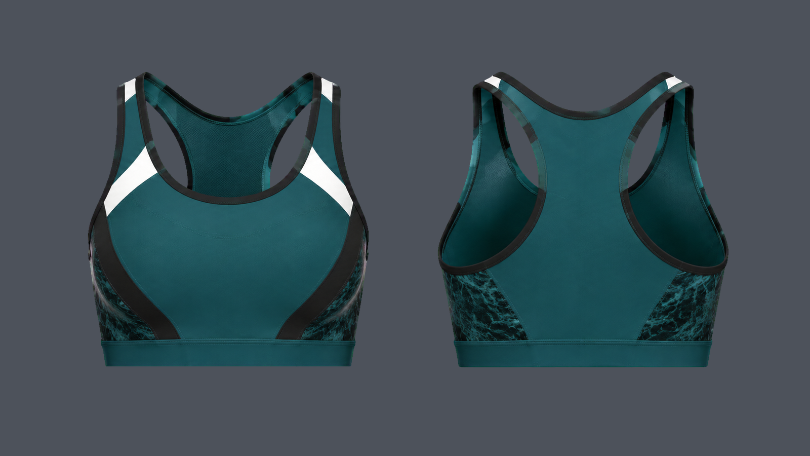 Stride Run Bra — Deep teal design