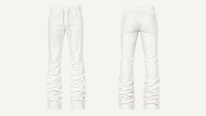 Stacked Sweatpants — True White Raw Denim Rinse design