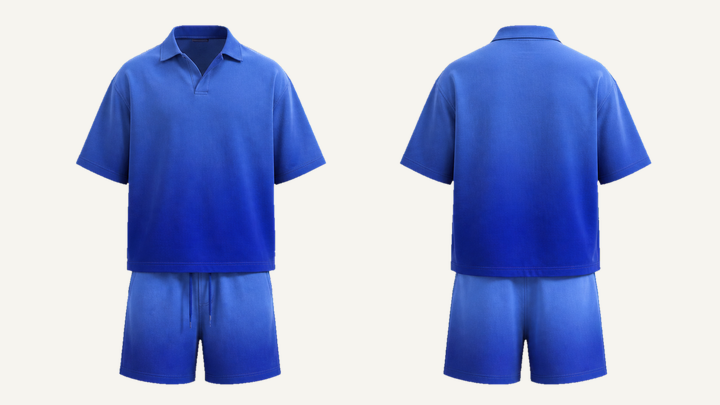Streetwear Polo Shirt — Cobalt HSL Master Tonal Dip Dye Ombre design