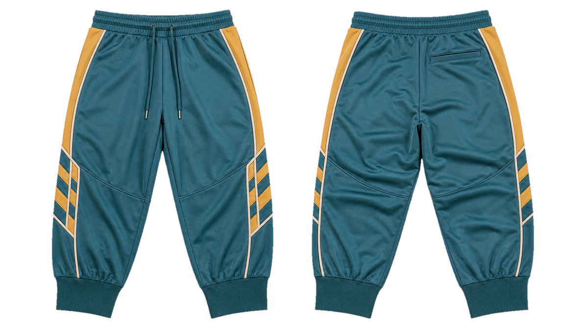 Teal Saffron Relay Three-Quarter Joggers design