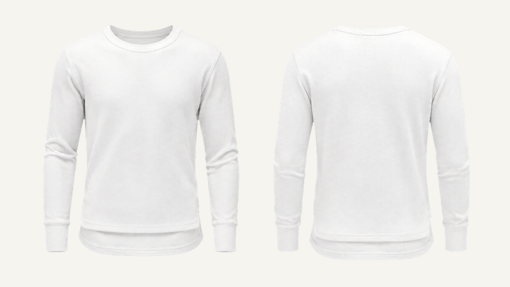 Thermal Long-sleeve Top — True White Garment Dyed design