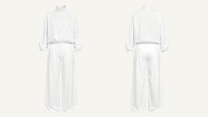 Track Jacket and Track Pants Set — True White Clean Reactive Solid design