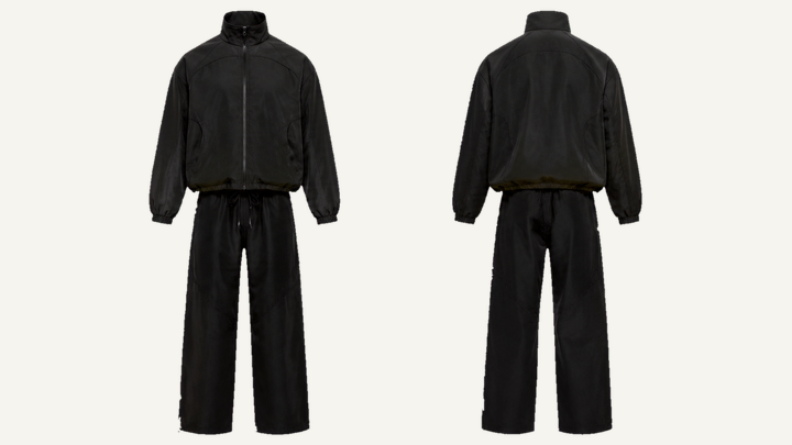 Track Jacket — True Black Waxed Matte Finish design