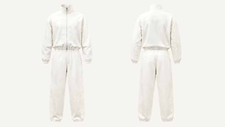 Track Jacket — True White Matte Panel Wash design