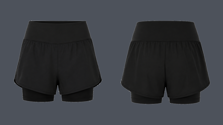 Two-in-One Run Short — True Black design