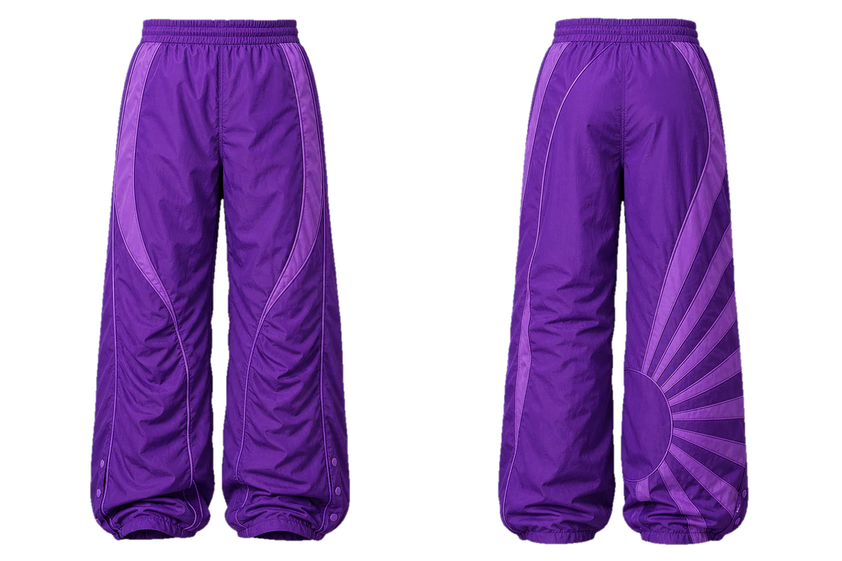 Ultraviolet wide track trousers design