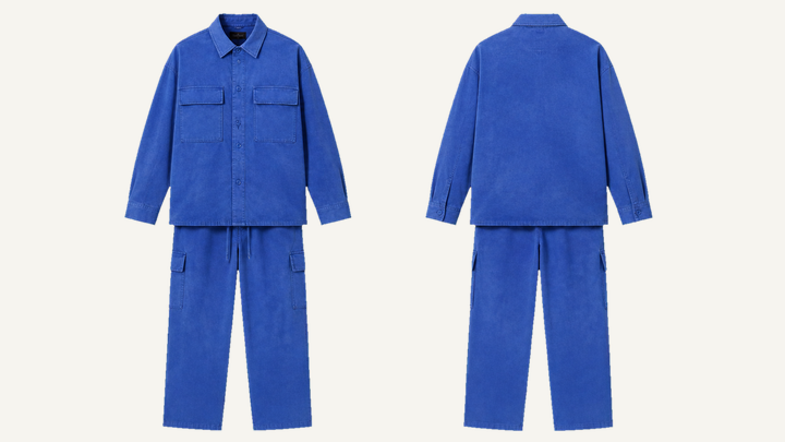 Utility Overshirt — Cobalt HSL Master Tonal Wave Wash design