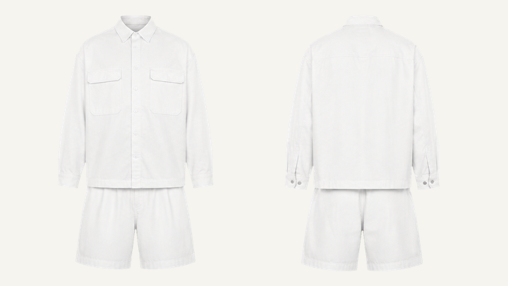 Utility Overshirt — True White Garment Dyed design
