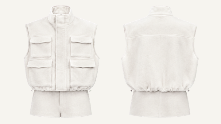Utility Vest — True White Brushed Soft Finish design
