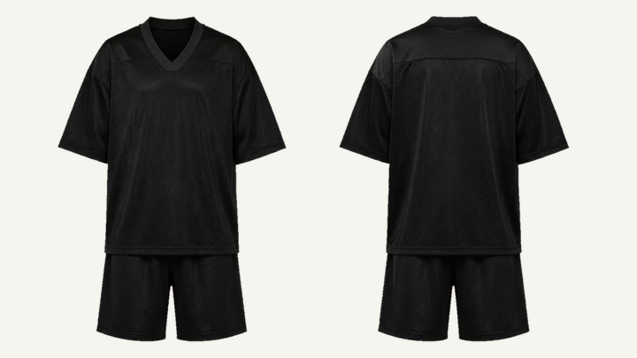 V-neck Athletic Jersey — True Black Overdyed design