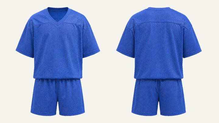 V-neck Athletic Jersey — Cobalt HSL Master Garment Dyed design