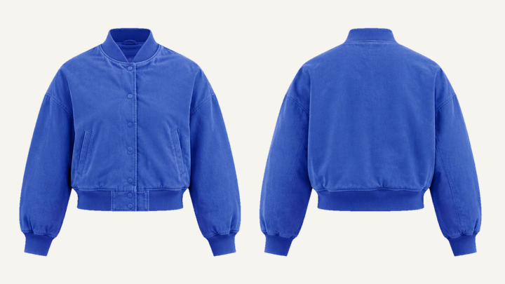 Varsity Jacket — Cobalt HSL Master Garment Dyed design