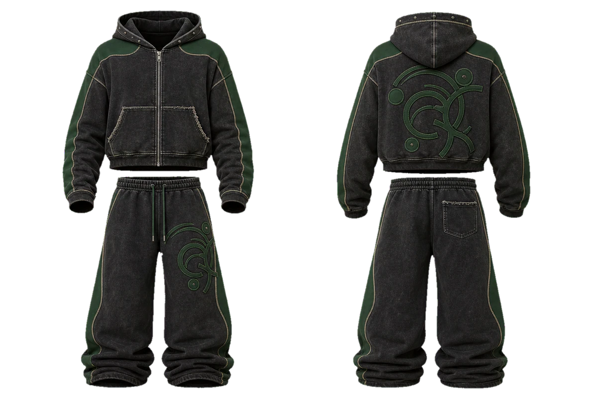 Verdant Static hoodie set design