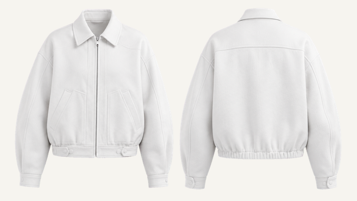 Washed Canvas Jacket — True White Clean Reactive Solid design