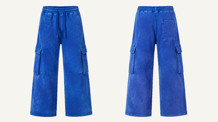 Wide-leg Sweatpants — Cobalt HSL Master Tonal Mineral Wash design